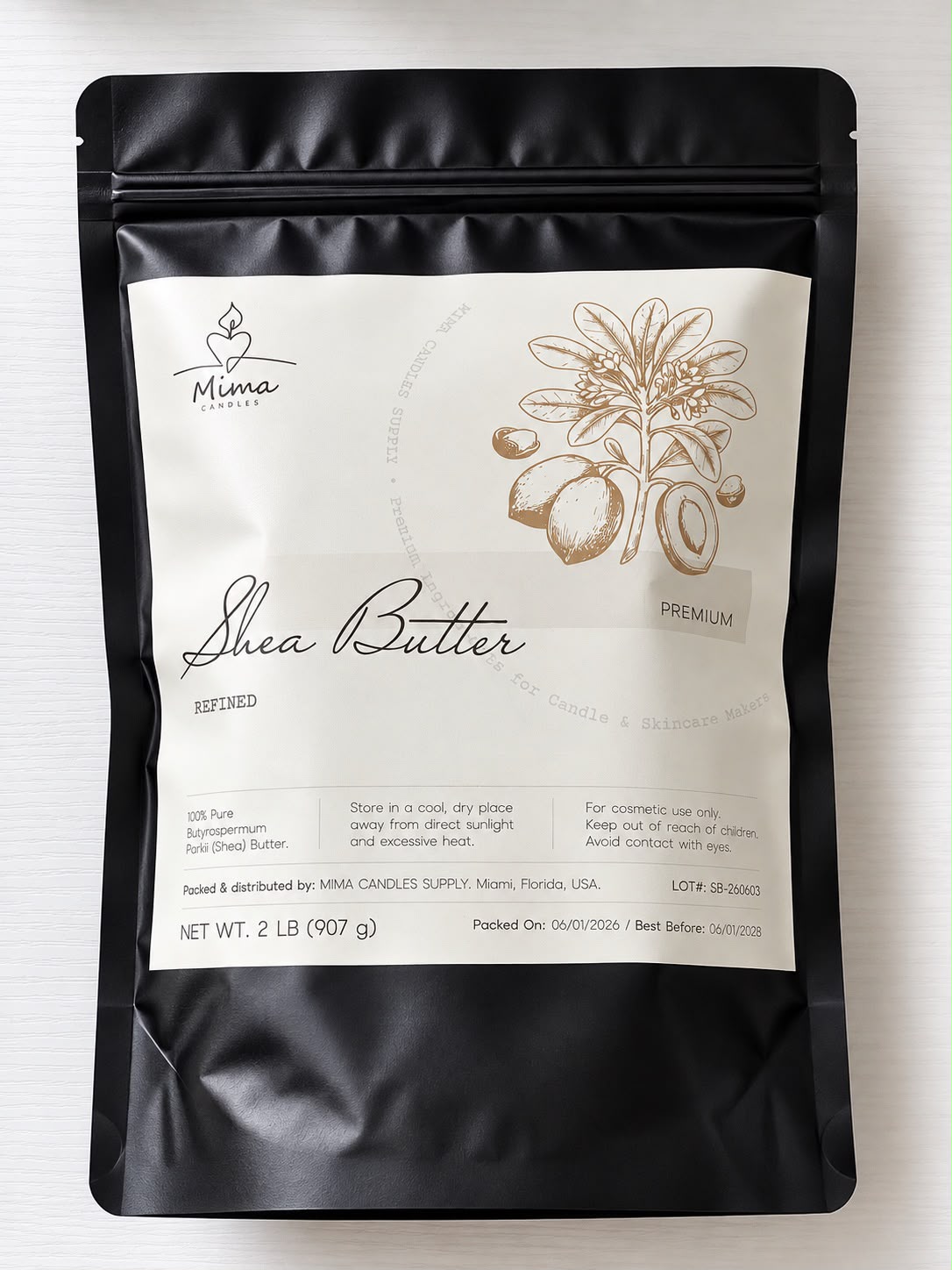 Manteca de Karité Refinada Premium – 2 lb (907 g)