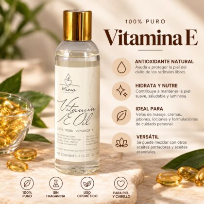 Aceite de vitamina E 100% puro Mima Candles 8 oz (237 ml)