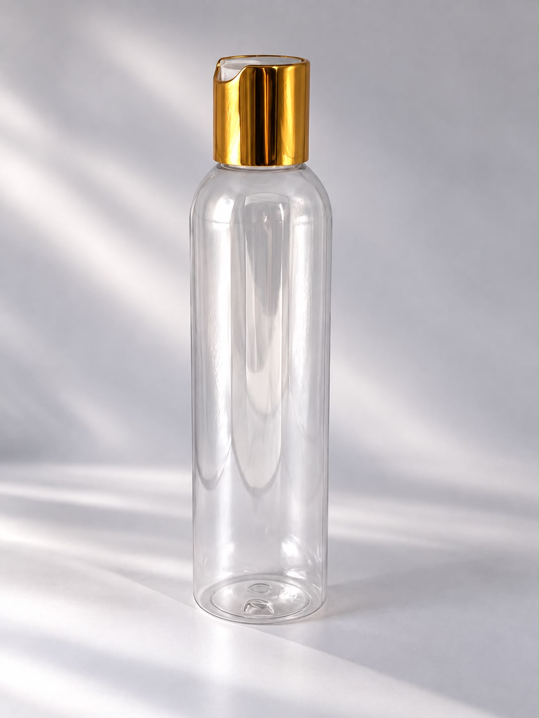 Botella PET Transparente Premium 4 oz (120 ml) con Tapa Dorada – Pack de 10